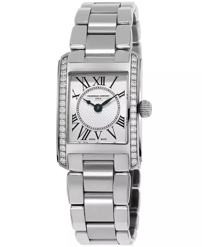 商品Frederique Constant|Women's Swiss Carree Diamond (2/5 ct. t.w.) Stainless Steel Bracelet Watch 23x21mm,价格¥20139,第1张图片