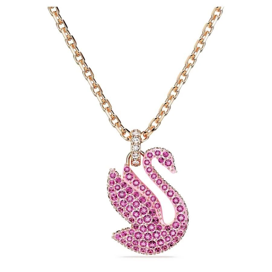 商品Swarovski|Pink Rose Gold-Tone Plated Iconic Swan Pendant Necklace,价格¥788,第1张图片