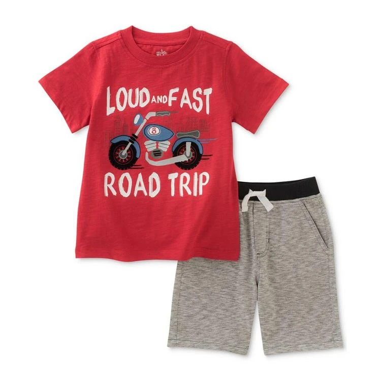 商品KIDS HEADQUARTERS|2-Pc. Cotton Road Trip T-Shirt & Shorts Set, Baby Boys (0-24 Months),价格¥57,第1张图片