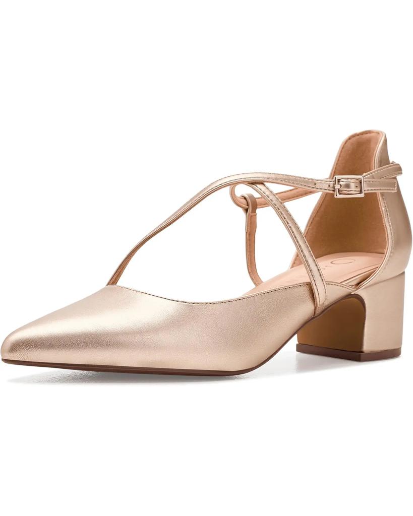 Galvinn Damen-Pumps mit Riemchen, spitzer Zehenpartie und Blockabsatz image 2