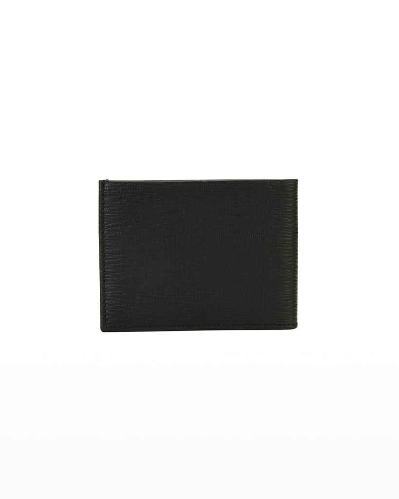 商品Salvatore Ferragamo|Men's Revival Gancini Bi-Fold Leather Wallet, Black/Red,价格¥3330,第5张图片详细描述