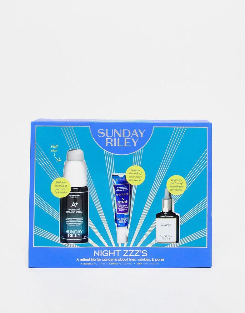 商品Sunday Riley|Sunday Riley Night ZZZs Retinol Trio Skincare Kit (Save 33%),价格¥848,第1张图片