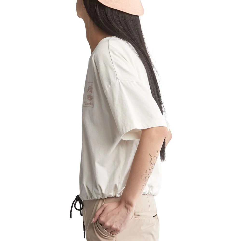 商品Timberland|Women's Drawstring-Hem Cropped T-Shirt,价格¥96,第2张图片详细描述
