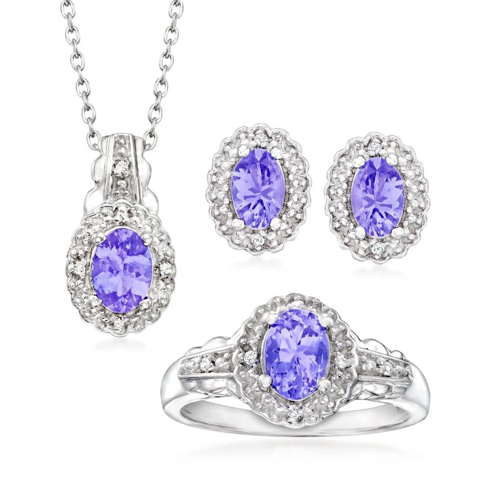 商品Ross-Simons|Ross-Simons Tanzanite and . White Topaz Jewelry Set: Necklace, Earrings and Ring in Sterling Silver,价格¥1020,第1张图片