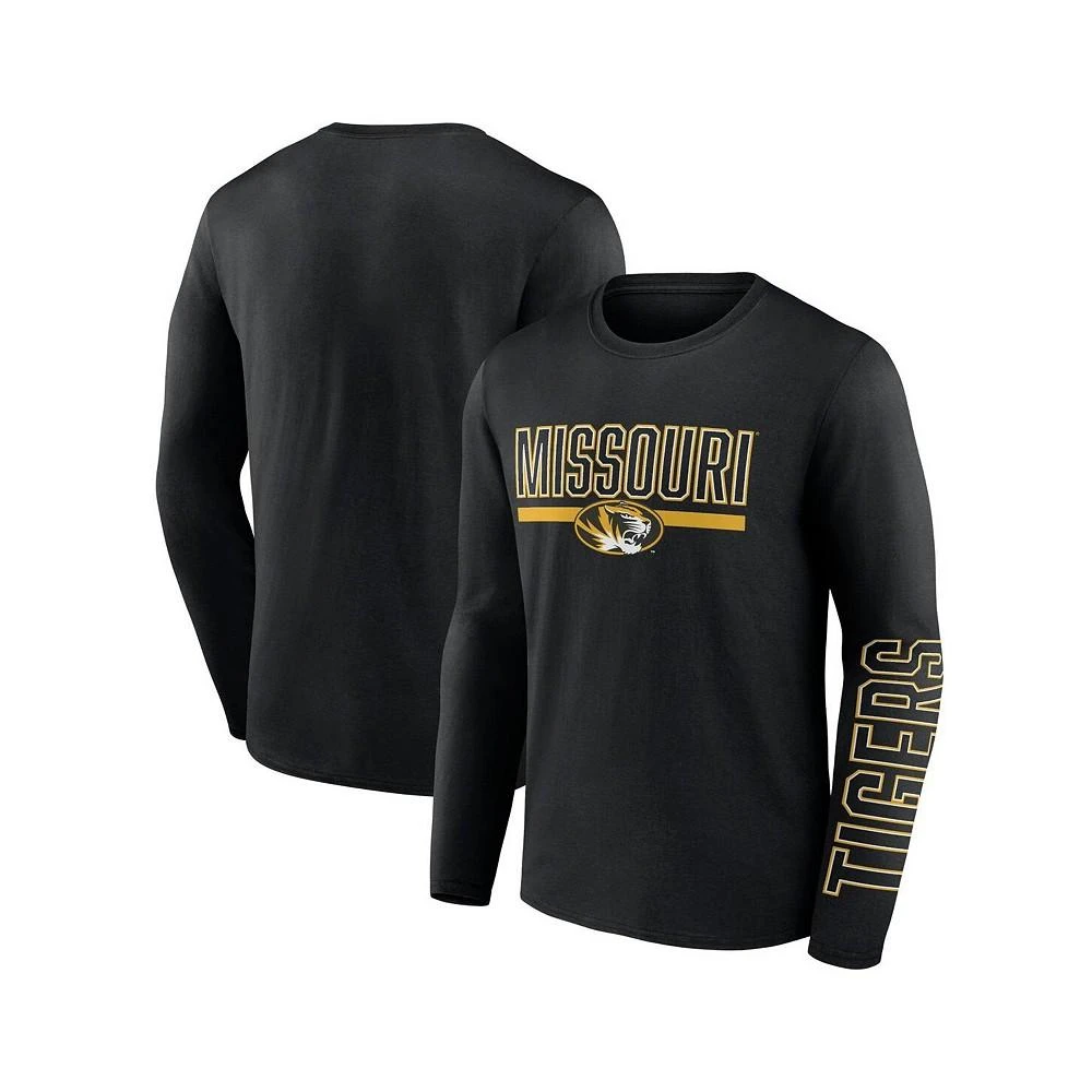 商品Fanatics|Men's Branded Black Missouri Tigers Modern Two-Hit Long Sleeve T-shirt,价格¥265,第4张图片详细描述