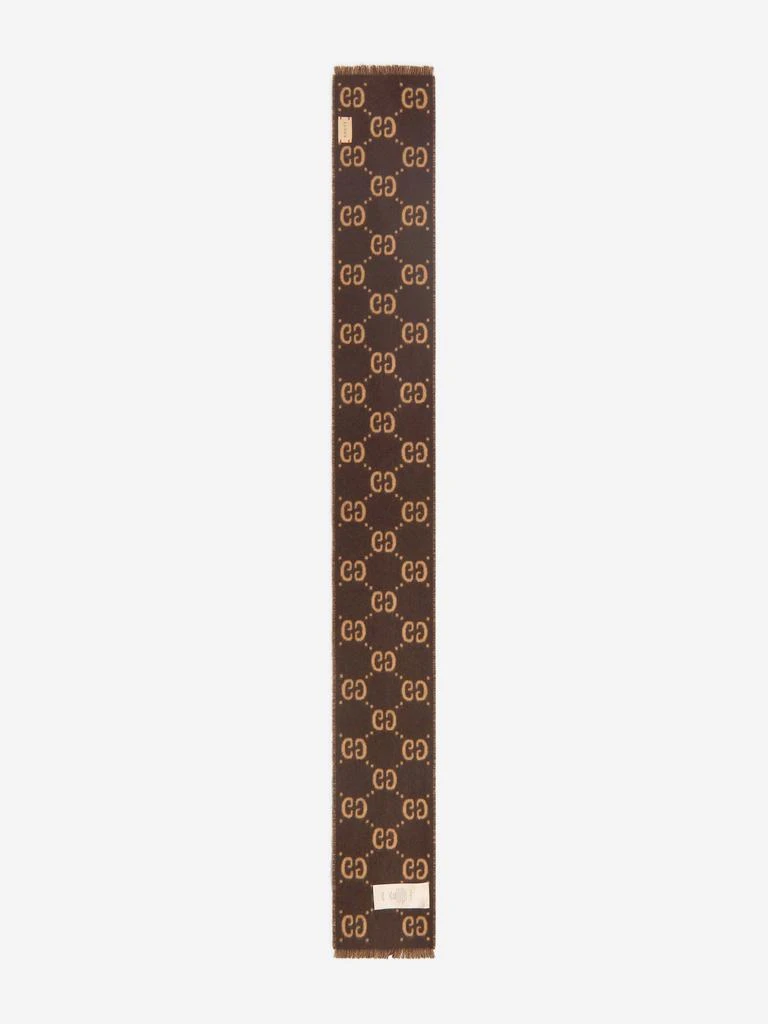 商品Gucci|Gucci Kids GG Wool Scarf in Brown,价格¥2178,第3张图片详细描述