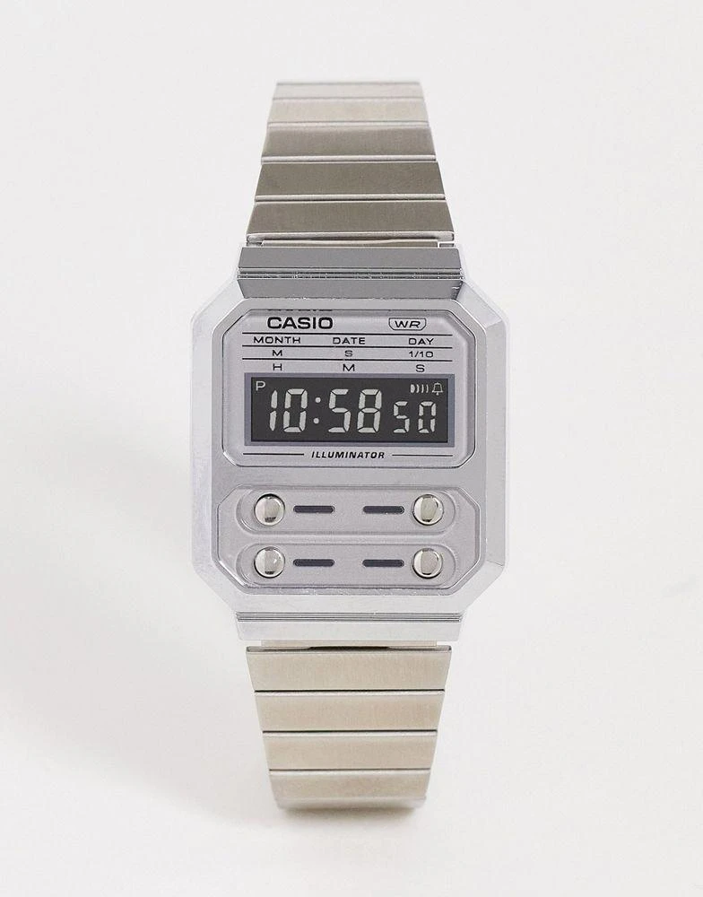 商品Casio|Casio unisex vintage bracelet watch in two tone silver,价格¥444,第1张图片