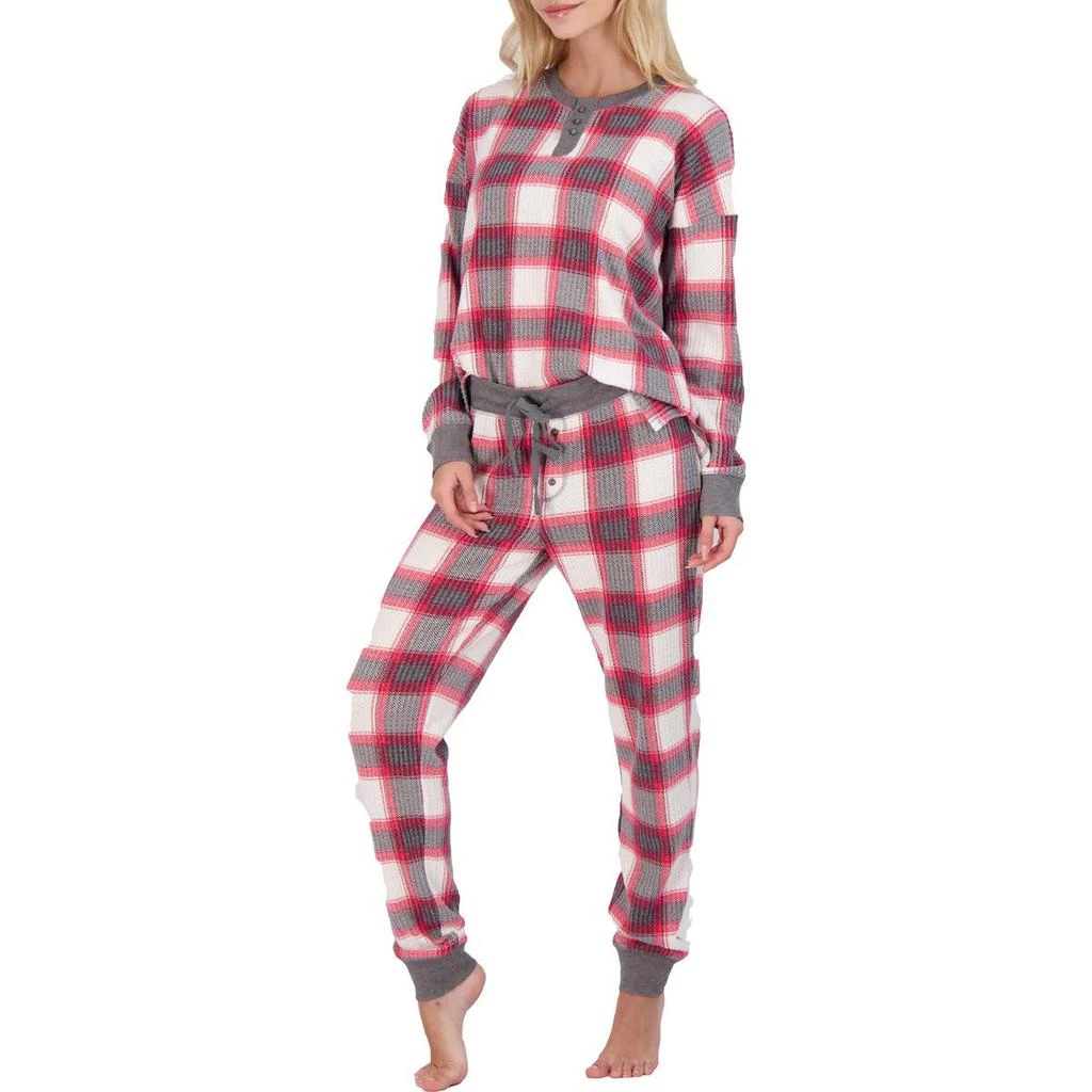 PJ Salvage Ski Jammie Women's 2 Piece Thermal Knit Printed Pajama Sleepwear Set 商品