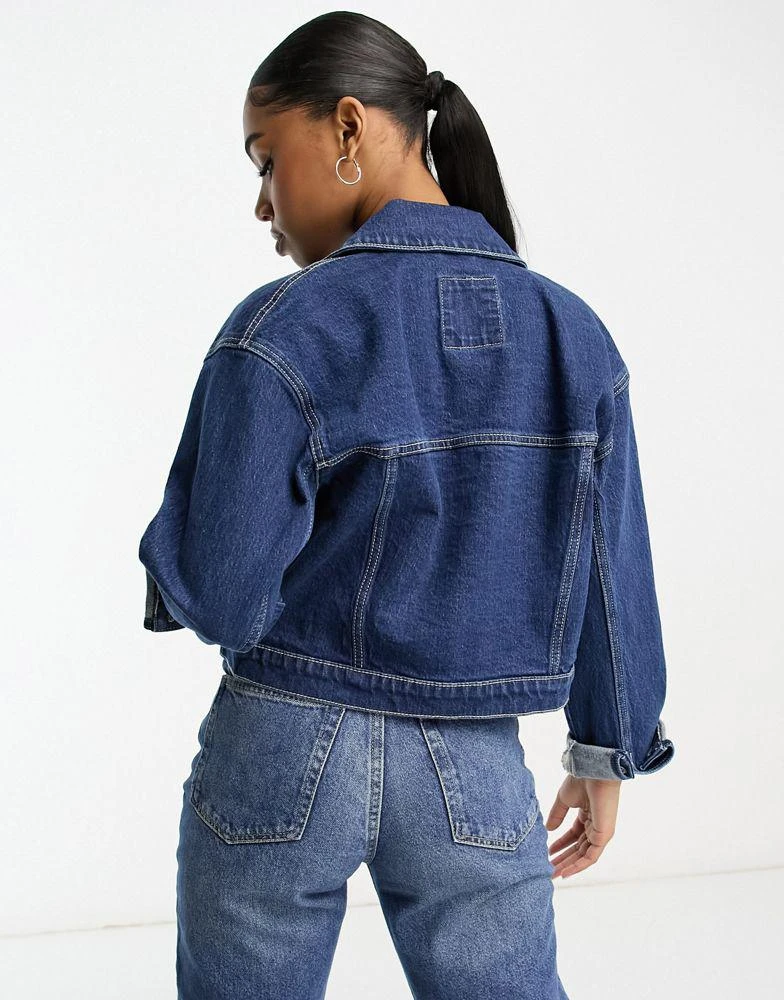 商品Abercrombie & Fitch|Abercrombie & Fitch cropped denim jacket in dark blue,价格¥402,第3张图片详细描述