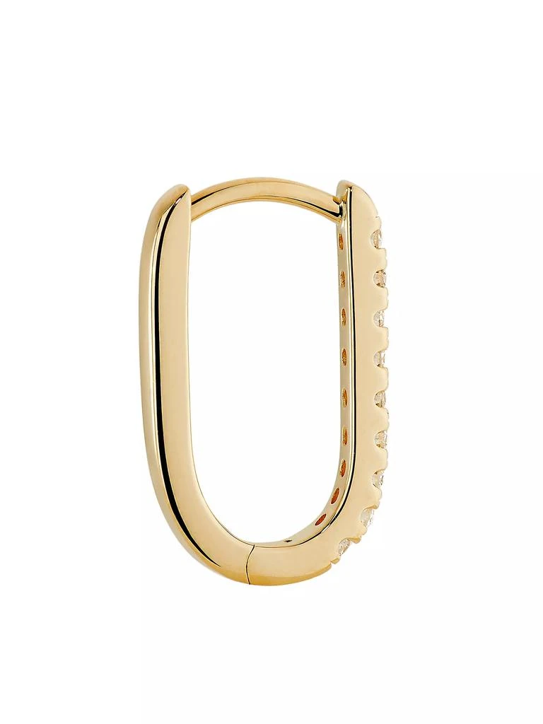 商品Foundrae|18K Yellow Gold &amp; 0.08 TCW Diamond Petite Fob Link Earring,价格¥5974,第4张图片详细描述