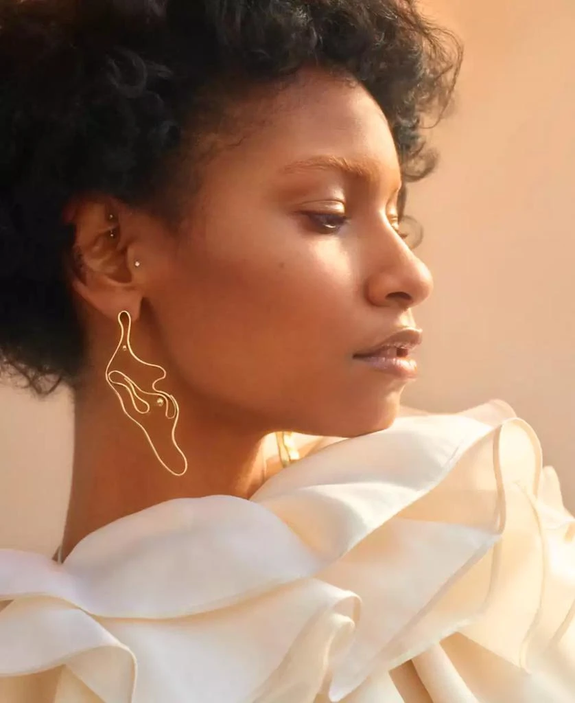 商品Nectar Nectar New York|Sharp Silhouette Gold Dangle Earrings,价格¥1282,第2张图片详细描述