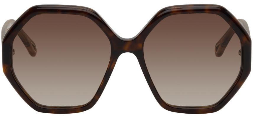 商品Chloé|Brown Esther Sunglasses,价格¥1961,第1张图片