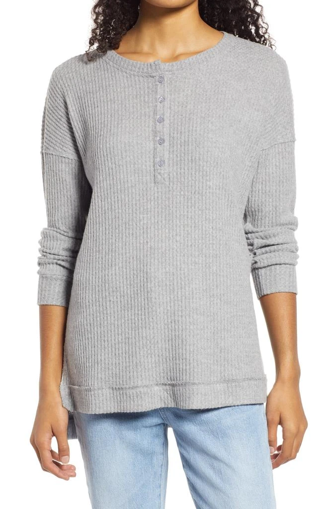 商品Caslon|Rib High/Low Henley Top,价格¥123,第1张图片