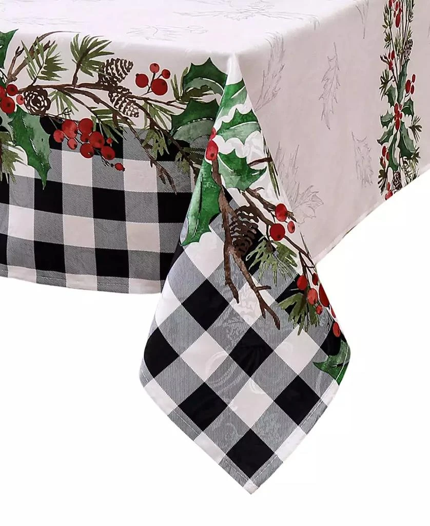 商品Elrene|Holly Farmhouse Charm Holiday Fabric Rectangle Tablecloth, 120"x 60",价格¥167,第2张图片详细描述