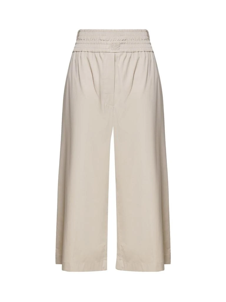 商品Loewe|Loewe Elasticated Waistband Wide-Leg Cropped Trousers,价格¥5009,第1张图片