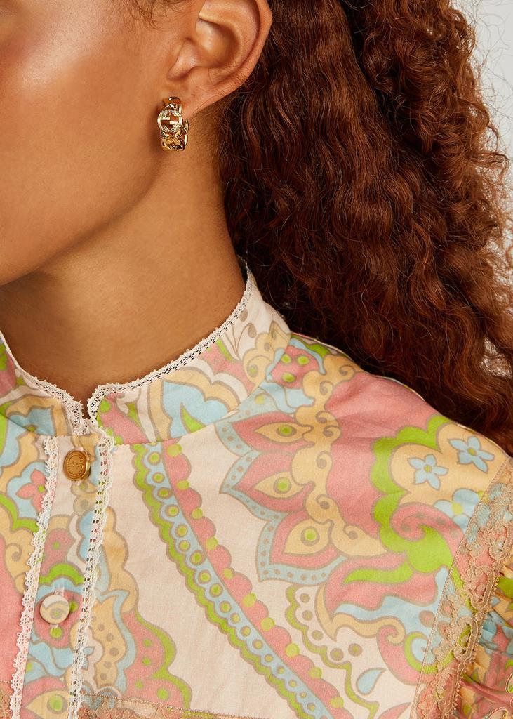 商品Gucci|GG gold-tone chain hoop earrings,价格¥3064,第4张图片详细描述
