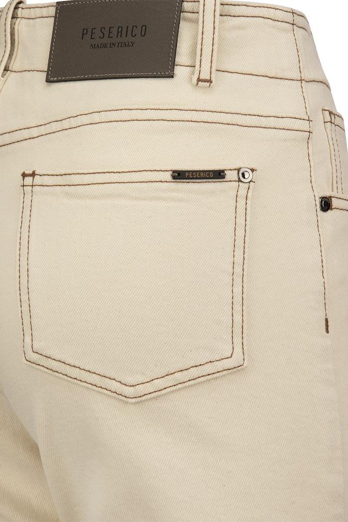 PESERICO Washed stretch cotton denim crop jeans商品第4张图片规格展示