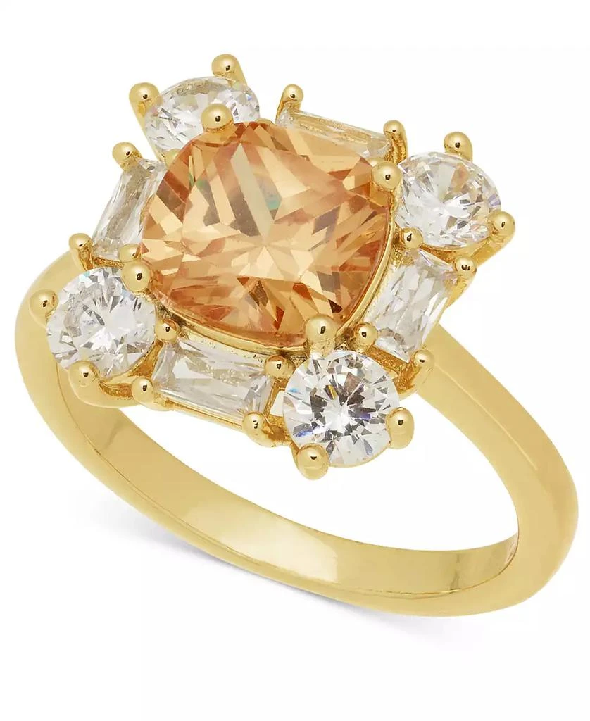 商品Charter Club|Gold-Tone Champagne & White Cubic Zirconia Halo Ring, Created for Macy's,价格¥104,第1张图片