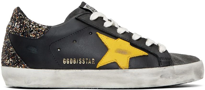 商品Golden Goose|Black & Yellow Glitter Superstar Sneakers,价格¥4682,第1张图片