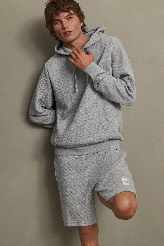 商品Alo|Quilted Stadium Hoodie - Athletic Heather Grey,价格¥1035,第5张图片详细描述