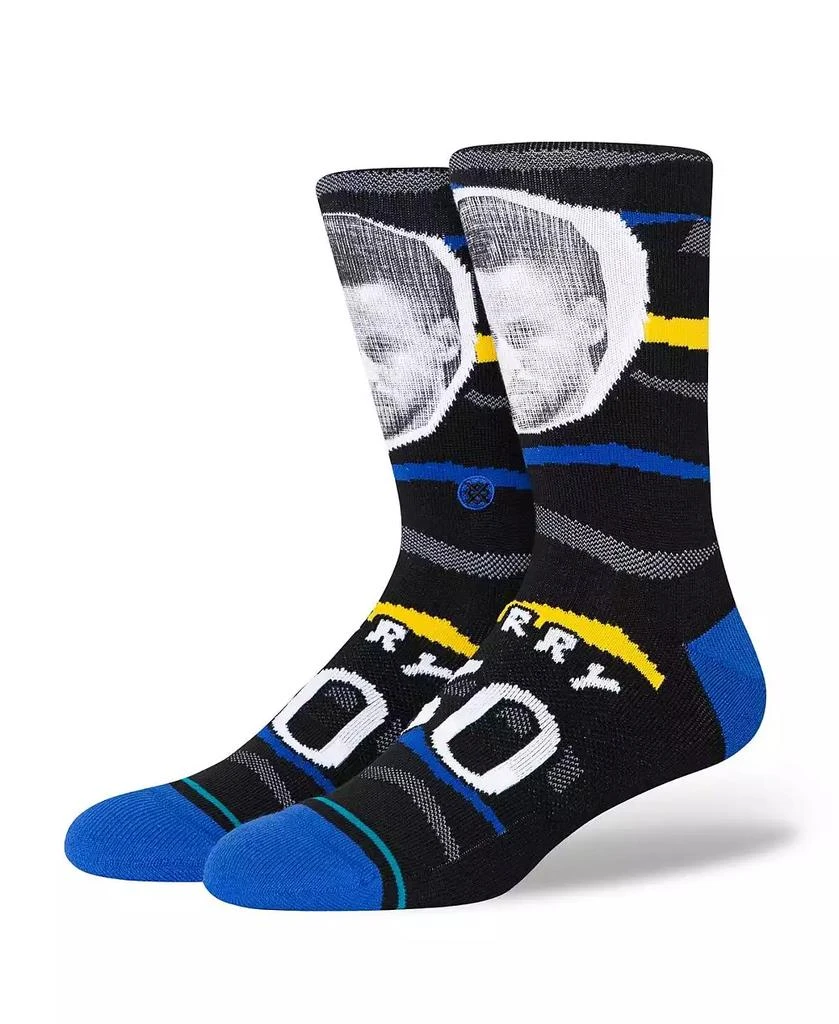 商品Stance|Men's Stephen Curry Golden State Warriors Faxed Player Crew Socks,价格¥150,第1张图片