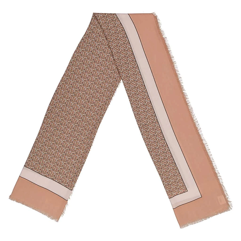 商品Burberry|Pale Copper Pink Monogram Pattern Scarf,价格¥2468,第1张图片