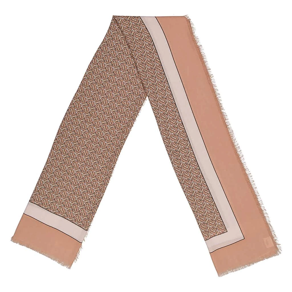 商品Burberry|Burberry Pale Copper Pink Monogram Pattern Scarf,价格¥1957,第1张图片