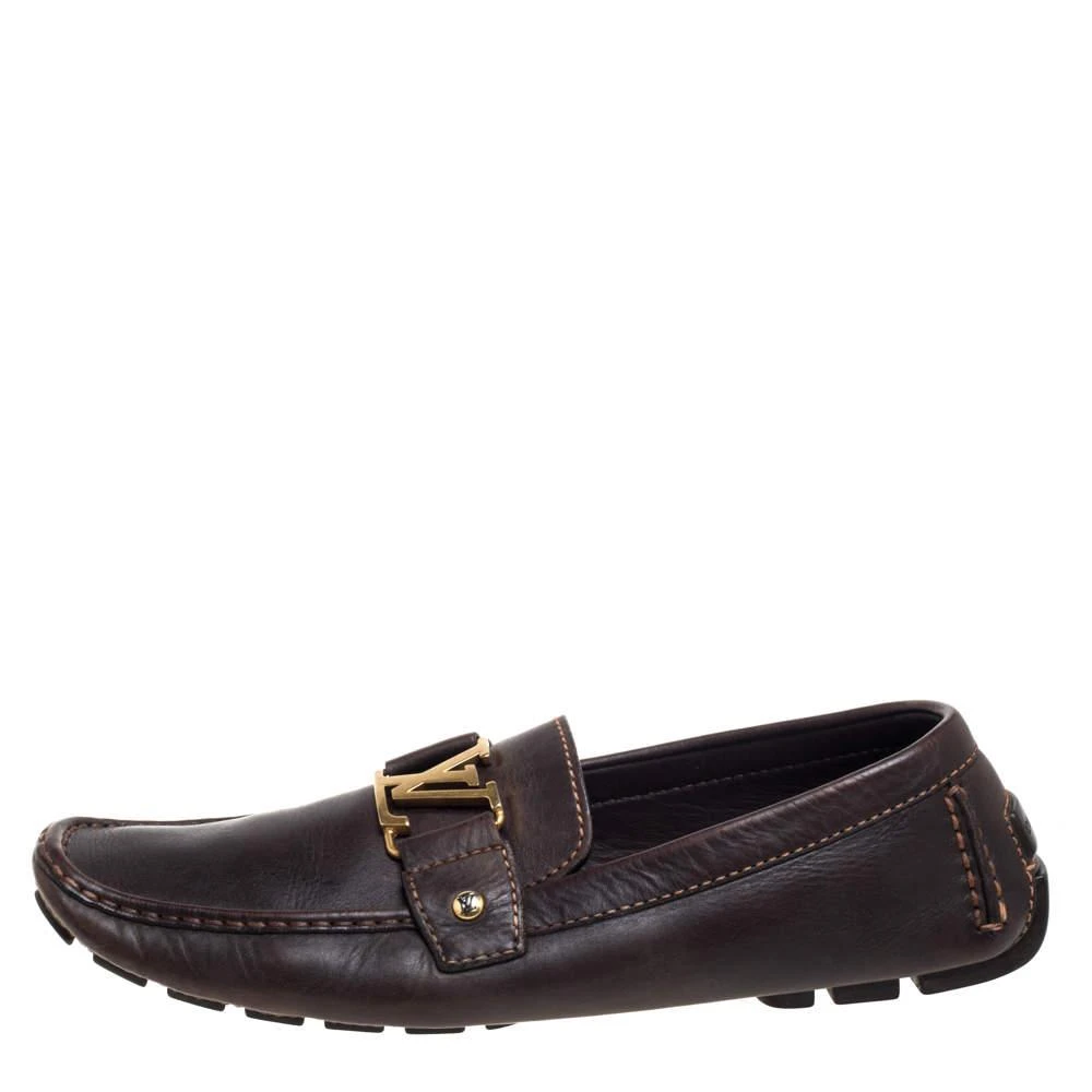 商品[二手商品] Louis Vuitton|Louis Vuitton Brown Leather Monte Carlo Loafers Size 44,价格¥3437,第2张图片详细描述