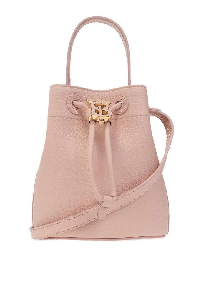 商品Burberry|Burberry Logo Plaque Drawstring Mini Bucket Bag,价格¥7881,第1张图片