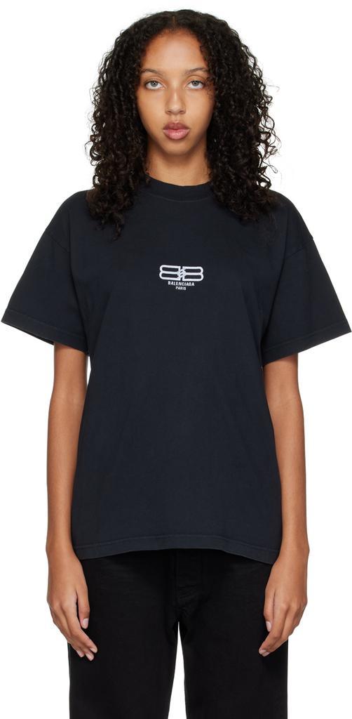 商品Balenciaga|Black BB Paris Icon T-Shirt,价格¥3309,第1张图片