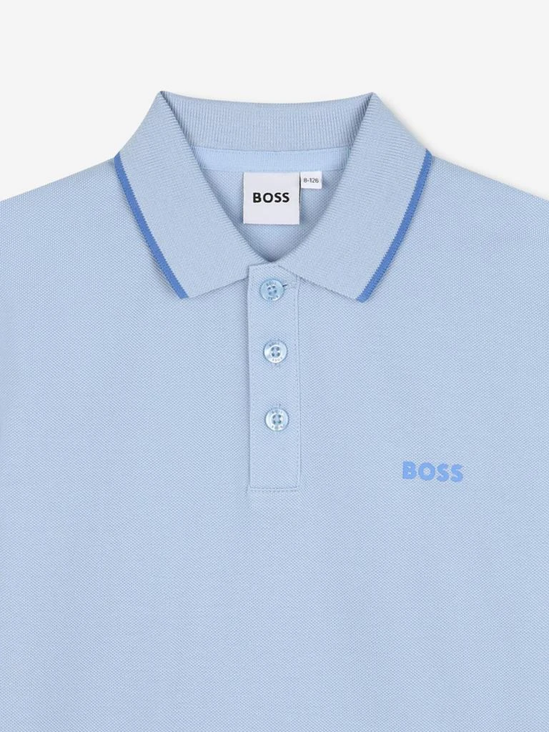 商品Hugo Boss|BOSS Boys Logo Print Polo Shirt in Blue,价格¥371,第3张图片详细描述