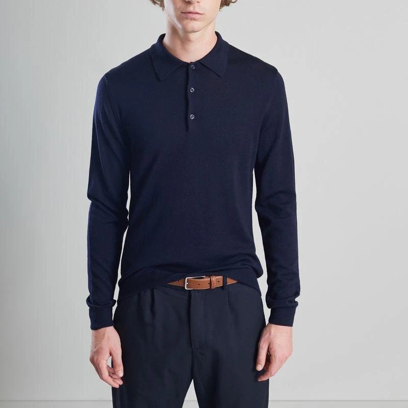 商品L'Exception Paris|Long Sleeved Polo Navy Blue L'EXCEPTION PARIS,价格¥635,第1张图片