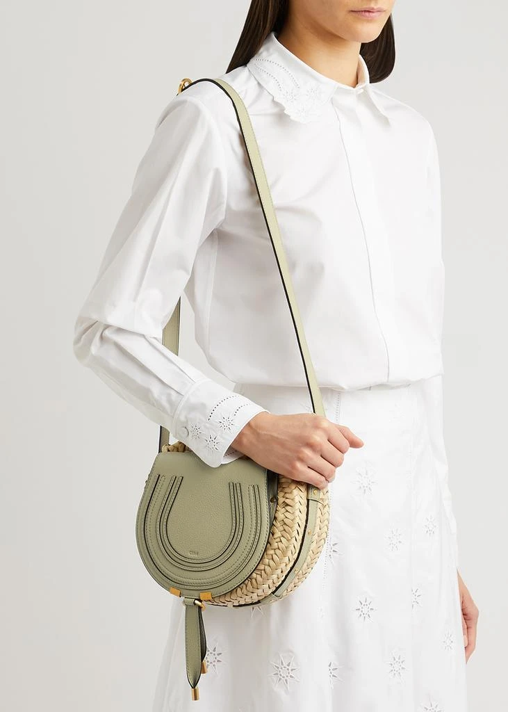 商品Chloé|Marcie raffia and leather saddle bag,价格¥7109,第5张图片详细描述