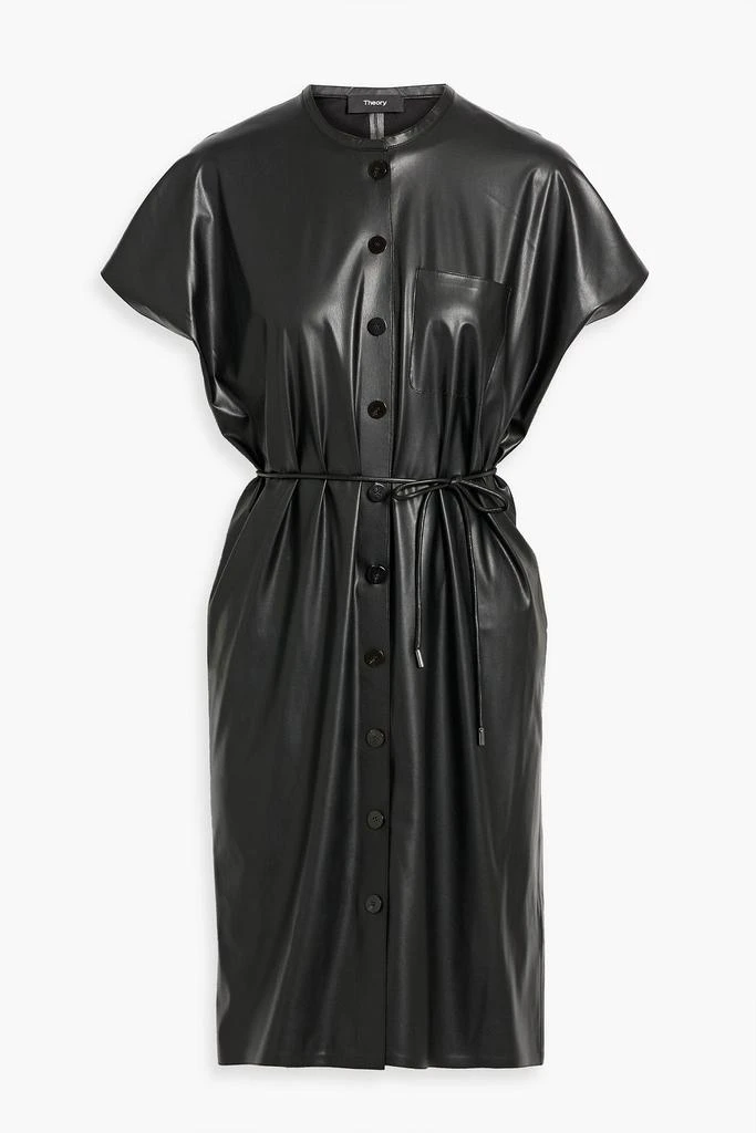 商品Theory|Belted faux leather mini shirt dress,价格¥876,第1张图片