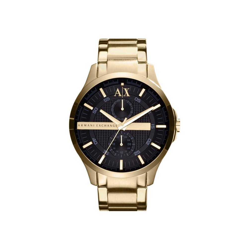 商品Armani Exchange|Men's Multi-function Gold Tone Stainless Steel Bracelet Watch 46mm,价格¥1548,第1张图片