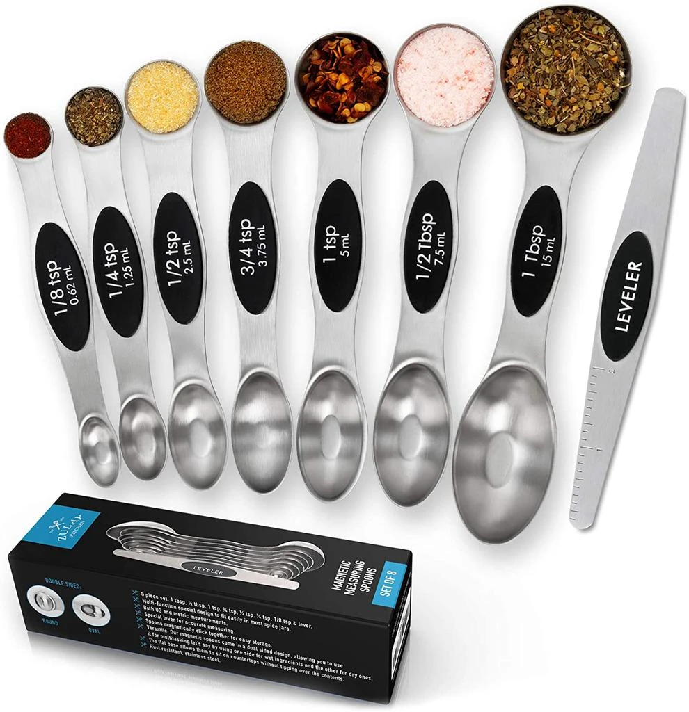 Zulay Kitchen Magnetic Measuring Spoons with Leveler 1