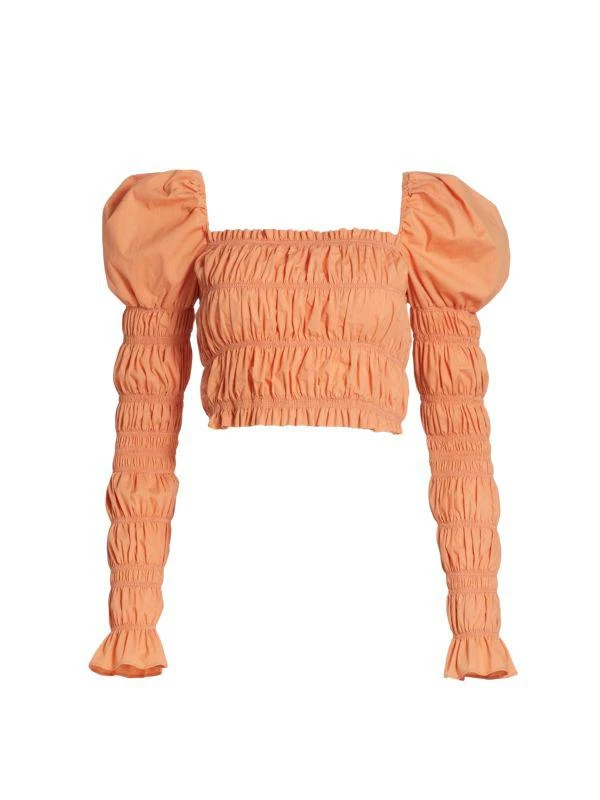 商品CAROLINE CONSTAS|Delilah Smocked Crop Top,价格¥530,第5张图片详细描述