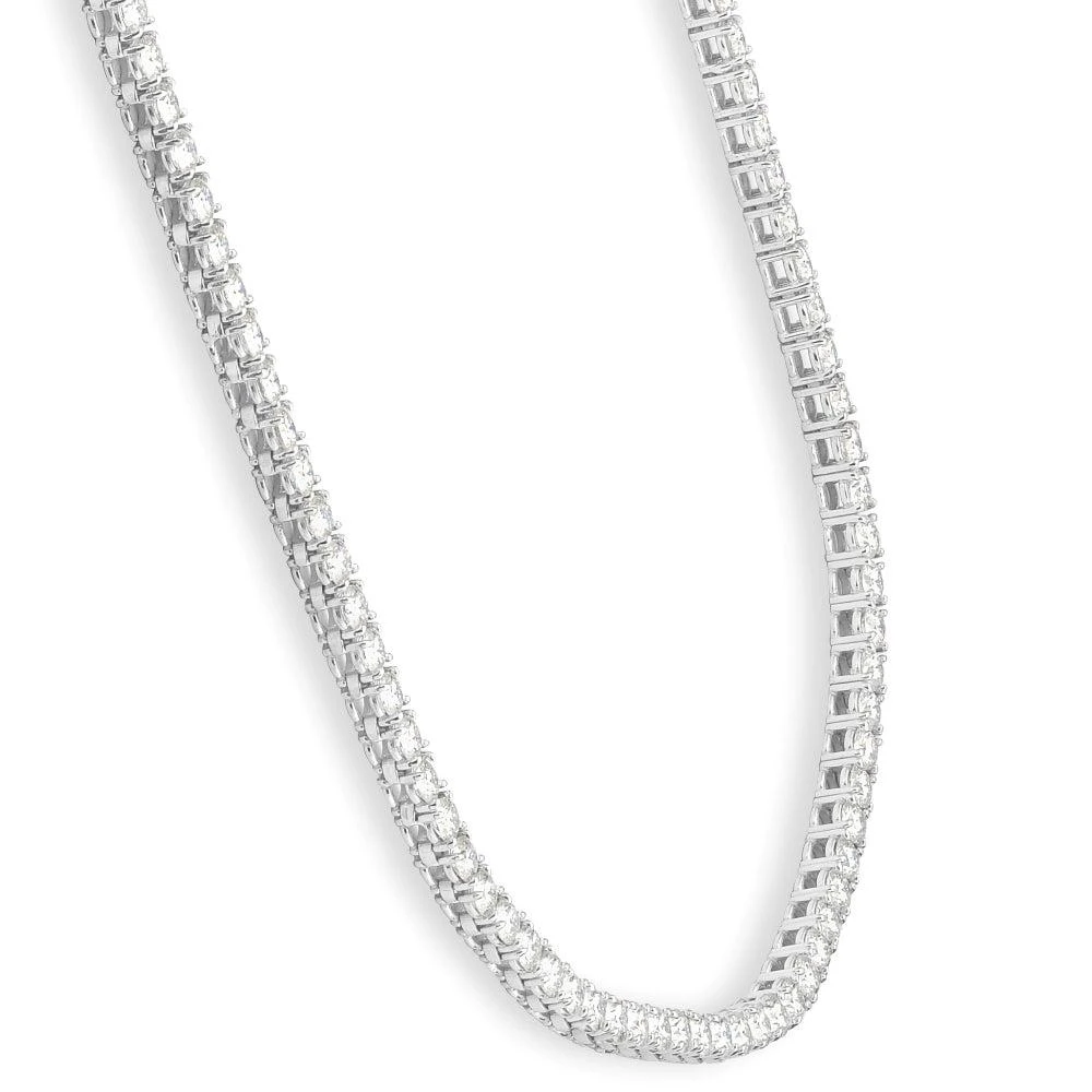 商品Pompeii3|Huge 23 Ct Moissanite Tennis Necklace 14K White Gold 18",价格¥34473,第4张图片详细描述