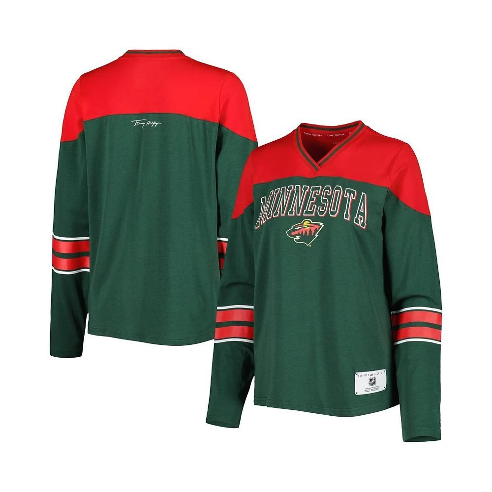 商品Tommy Hilfiger|Women's Green Minnesota Wild Abigail V-Neck Long Sleeve T-shirt,价格¥300,第1张图片