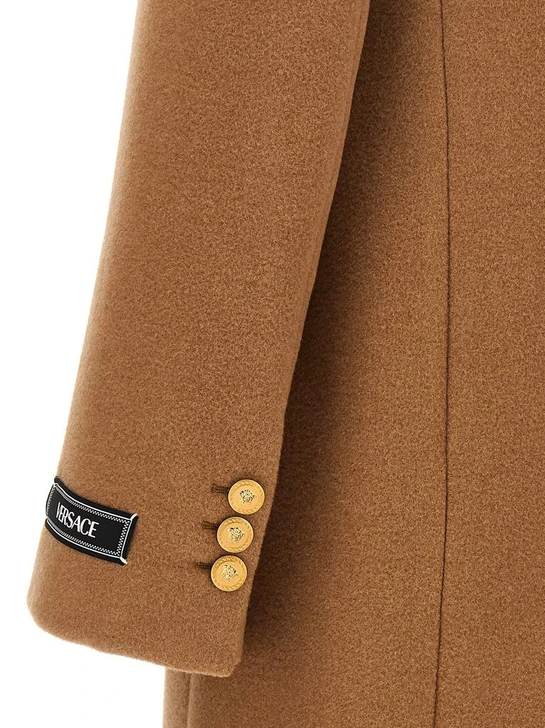 商品Versace|Long Single-Breasted Coat Coats, Trench Coats Beige,价格¥12641,第4张图片详细描述
