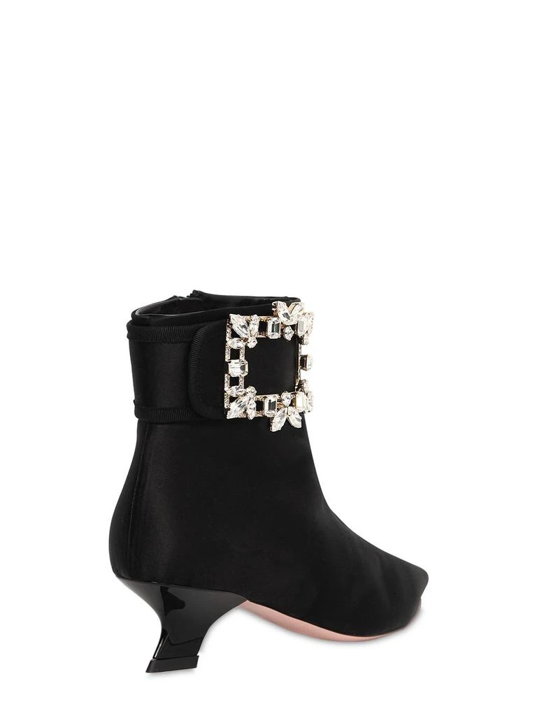 商品Roger Vivier|45mm Trianon Crystal Buckle Satin Boots,价格¥15287,第2张图片详细描述