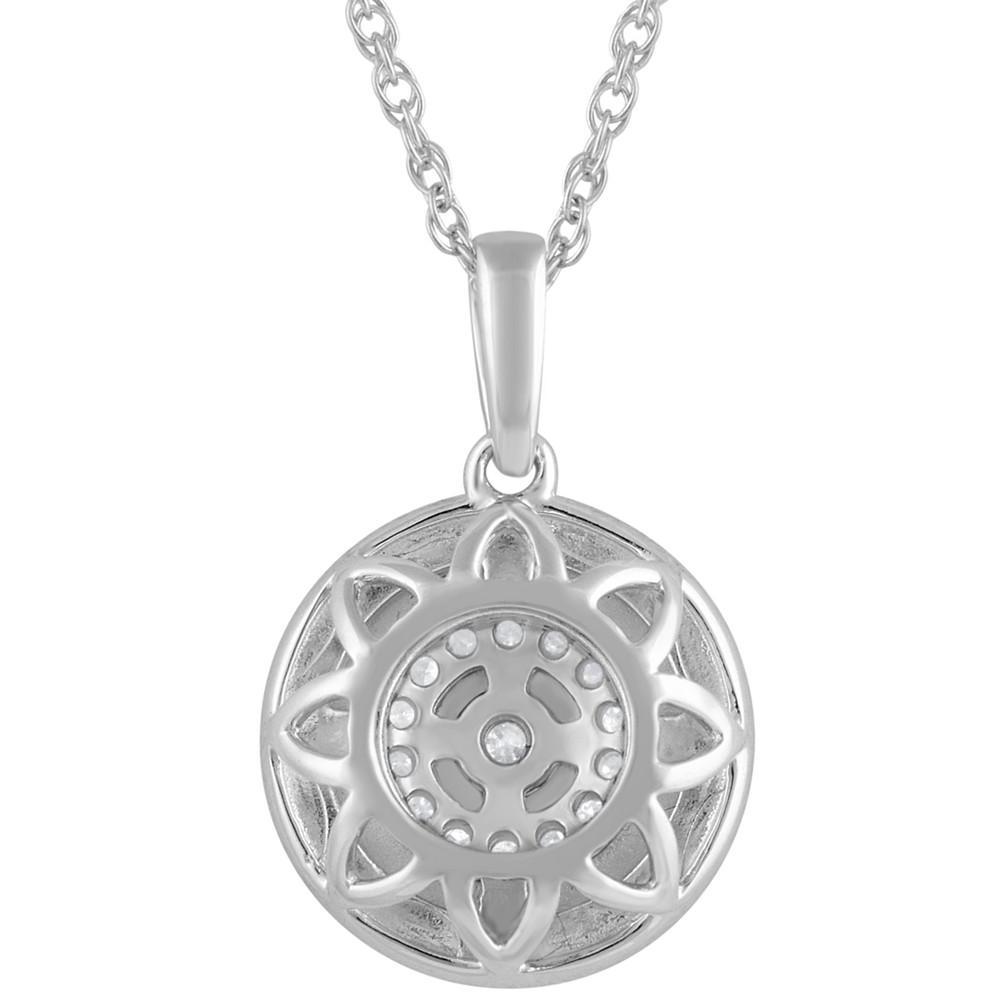 商品Macy's|Diamond Disc 18" Pendant Necklace (1/10 ct. t.w.) in Sterling Silver,价格¥1495,第5张图片详细描述