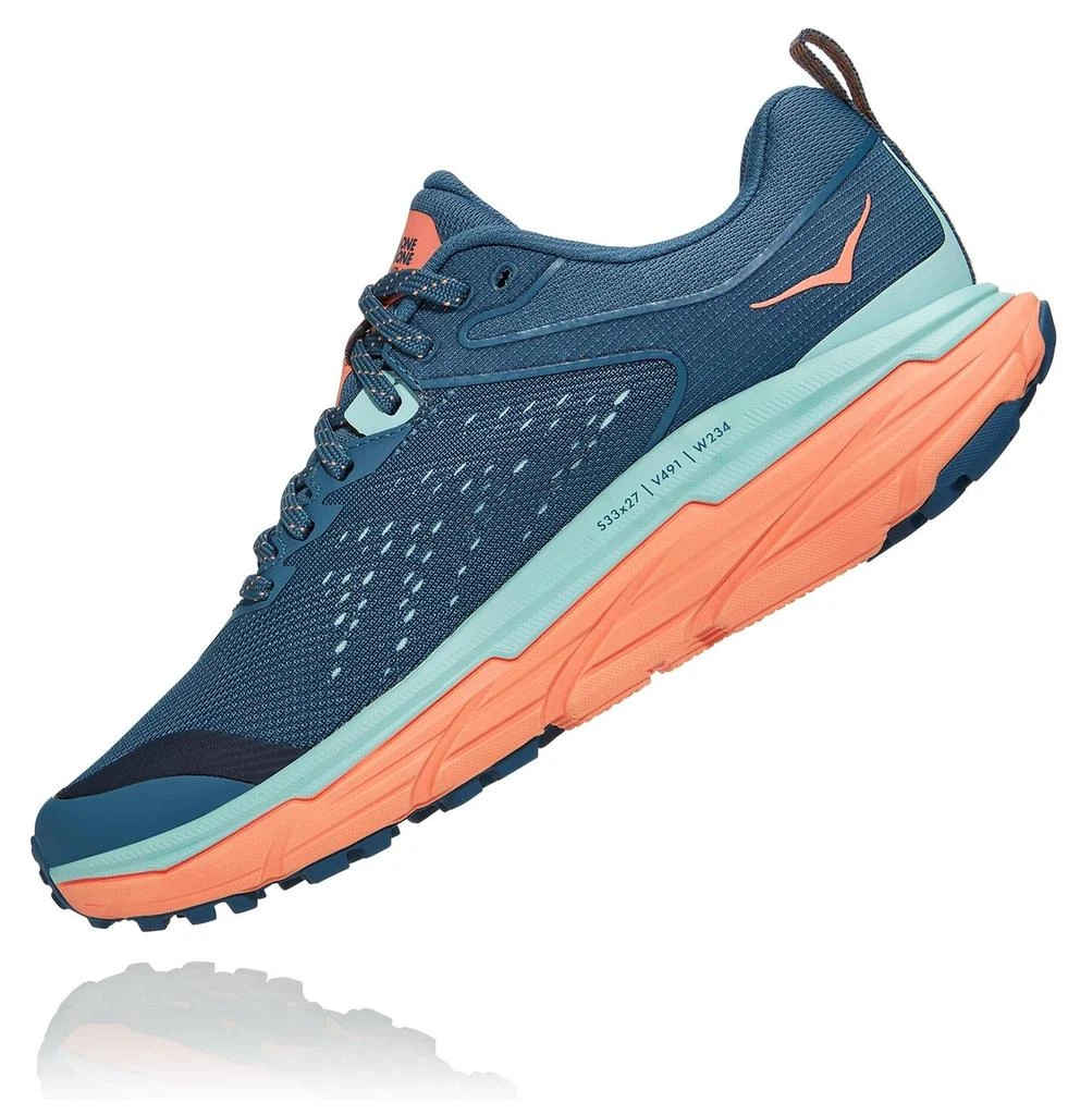 商品Hoka One One|Women's Challenger Atr 6 Trail Running Shoes - Medium/b Width In Real Teal/cantaloupe,价格¥870,第3张图片详细描述
