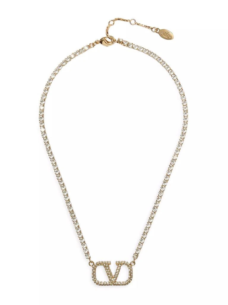 商品Valentino|V-Logo Signature Metal and Swarovski Crystal Necklace,价格¥7418,第1张图片