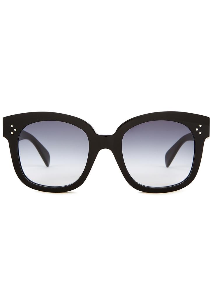 Black oversized square-frame sunglasses商品第2张图片规格展示