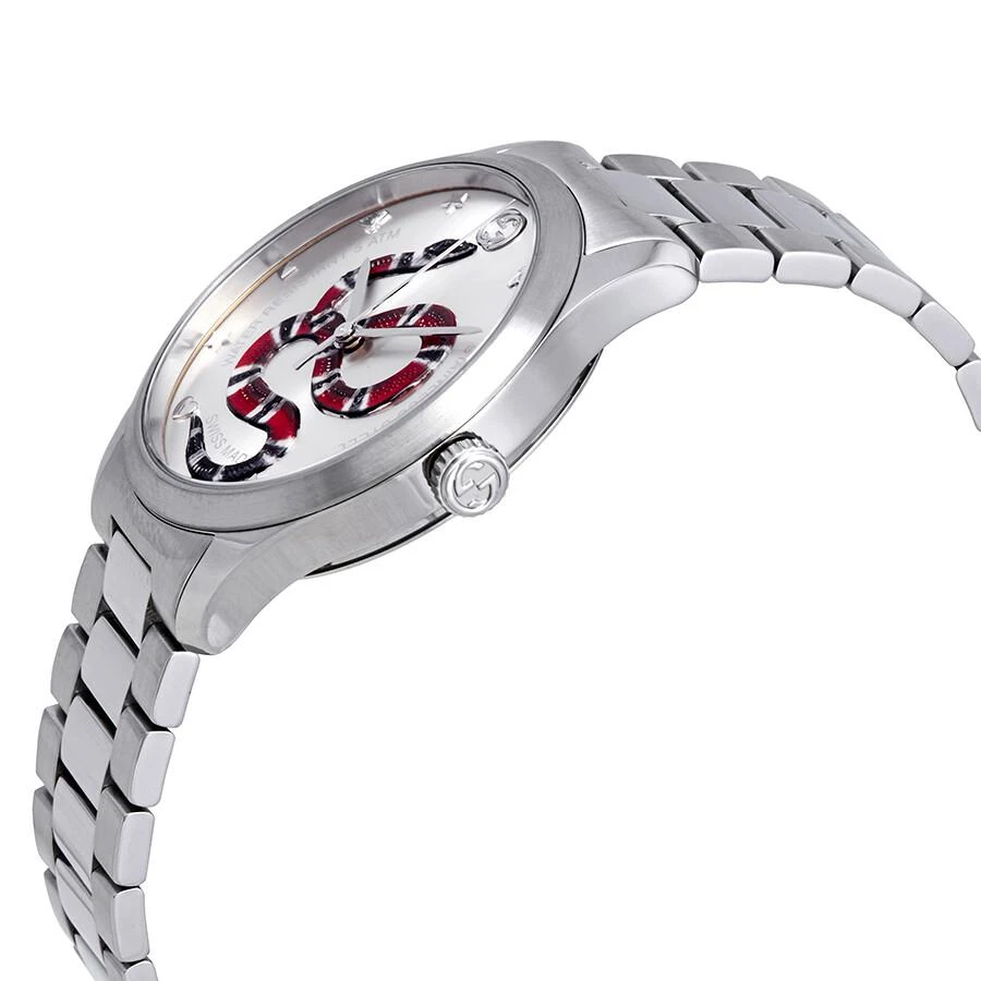 商品Gucci|G-Timeless Silver Dial with Snake Motif Stainless Steel Watch YA1264076,价格¥5974,第2张图片详细描述