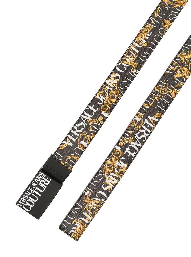 商品Versace|Barocco Logo-Print Black Faux Leather Belt Man Versace Jeans Couture,价格¥736,第3张图片详细描述