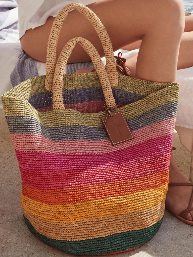 商品MANEBÍ|Summer Rainbow Raffia Tote Bag,价格¥2395,第3张图片详细描述