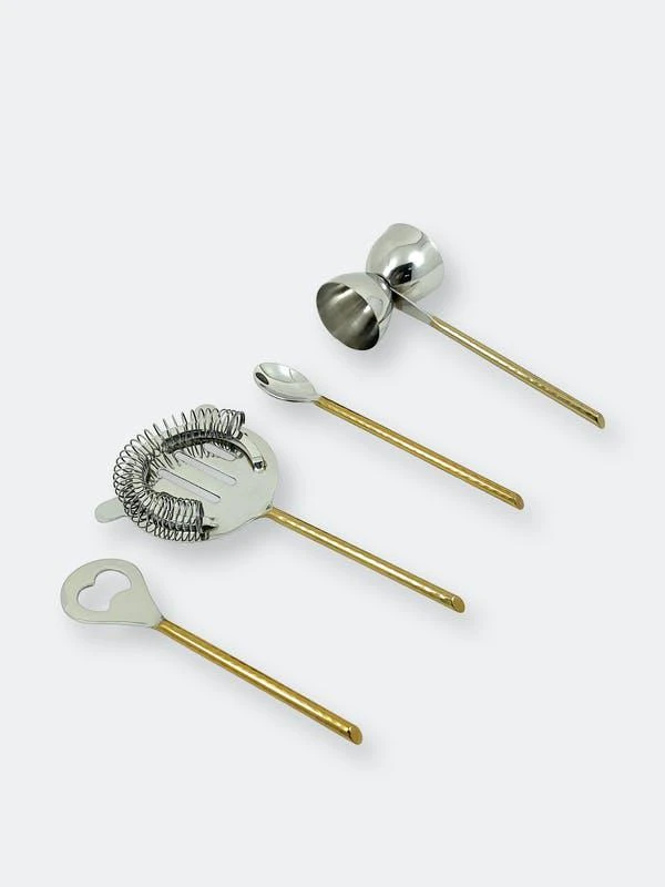 商品Vibhsa|Vibhsa Bar Tools Accessories & Bartending Kit Set Of 4 For Home Bar,价格¥451,第1张图片