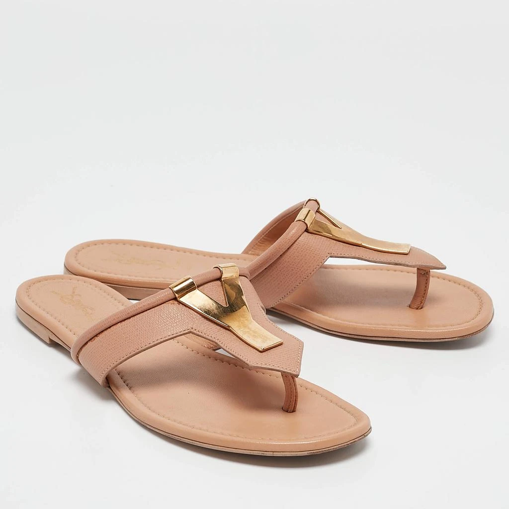 商品[二手商品] Yves Saint Laurent|Yves Saint Laurent Beige Leather Ycon Thong Flats Size 38,价格¥3604,第4张图片详细描述